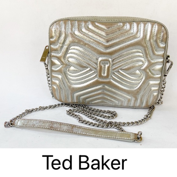 Metallic Silver Quilted Leather 